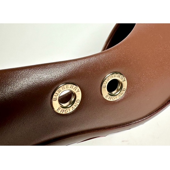 NWT Burberry Eyelet Detail Leather Point Toe Heel Pumps in Brown - Picture 11 of 16